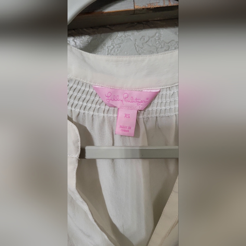 Lily Pulitzer Sleeveless Elsa 100% Silk Top Size Xs - Picture 5 of 10